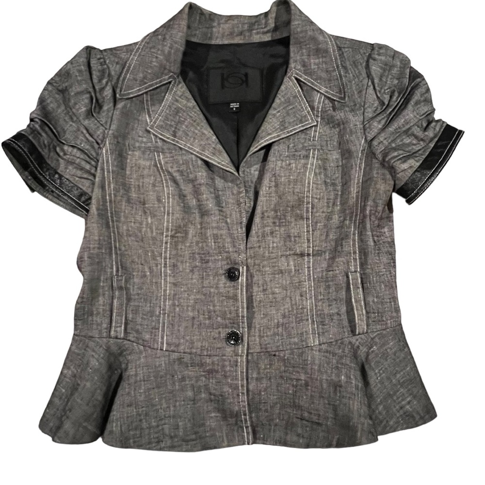 Bebe collection linen blend blazer jacket
